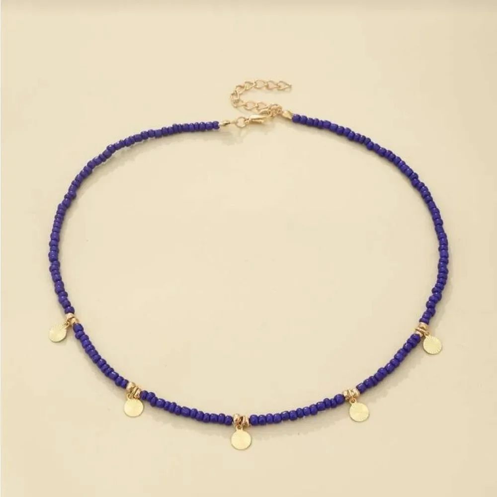 Elegant Blue Beaded Necklace R229